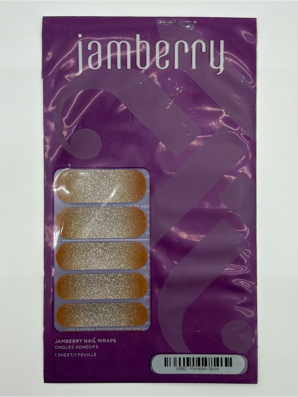 Jamberry Pumpkin Spice Nail Wraps - Orange & Gold Shimmer